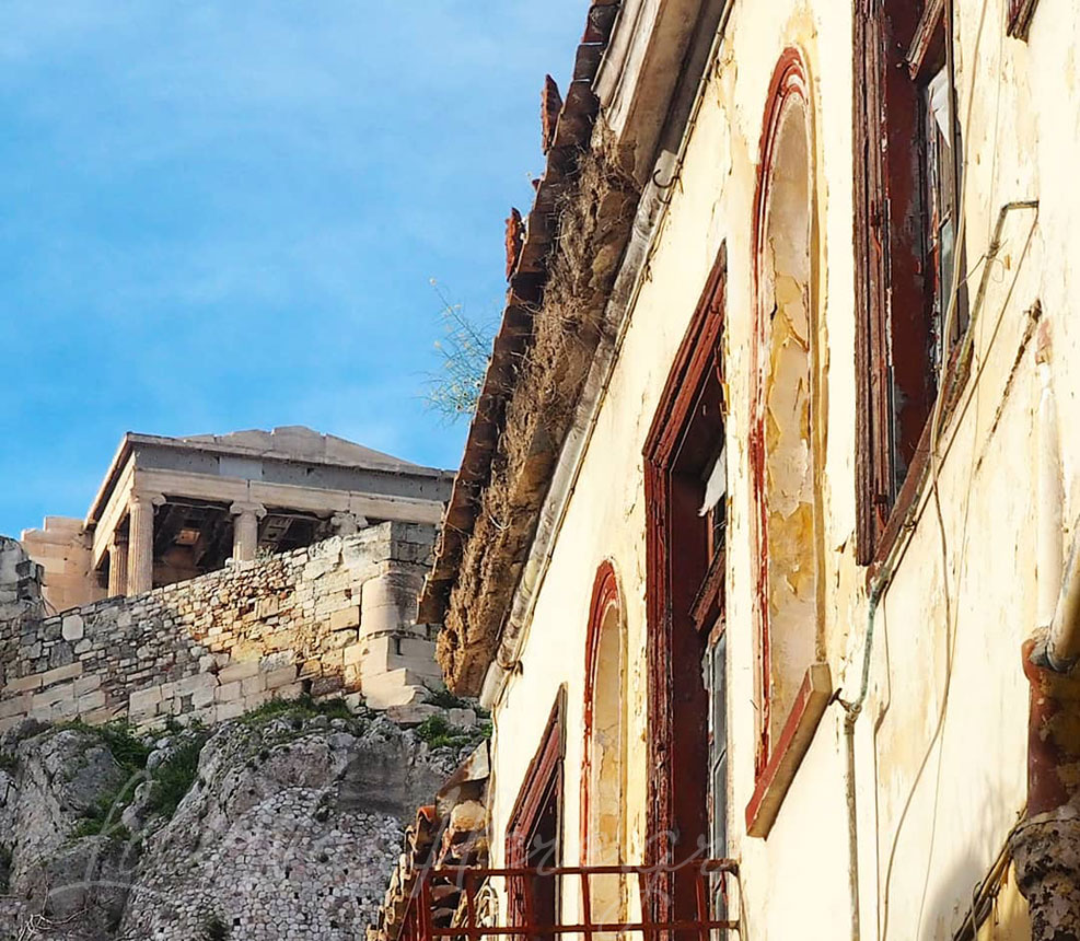 Acropolis view Athens Plaka