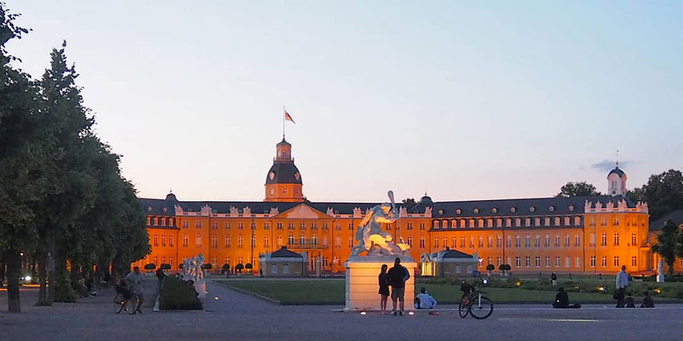 Karlsruhe's Palace at night