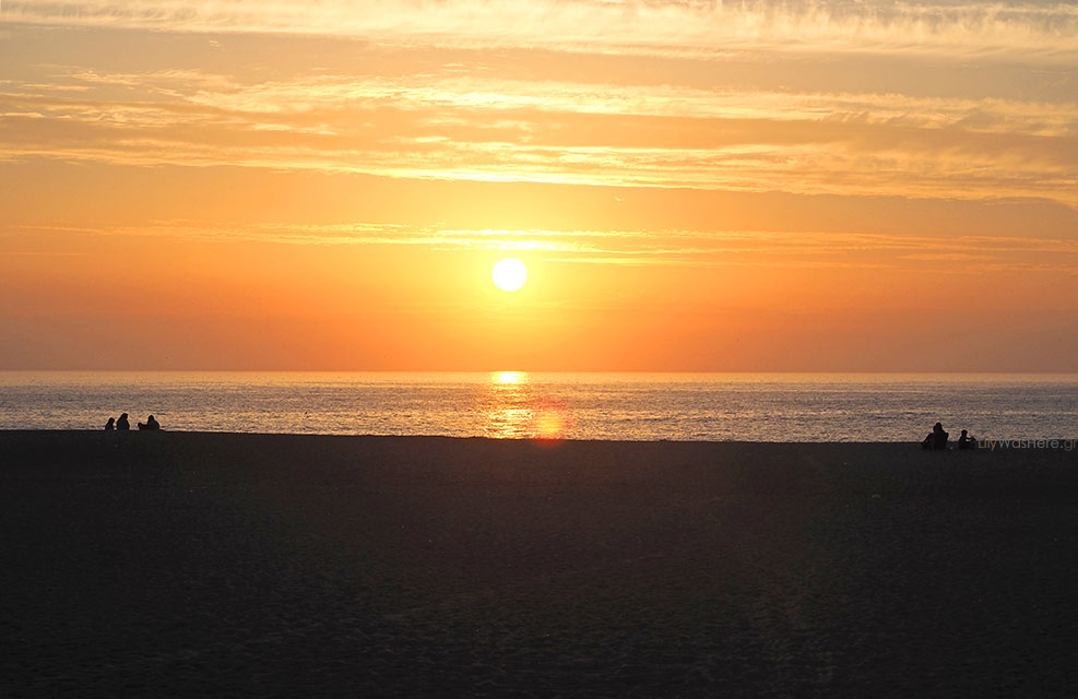 Sunset Nazaré beach Portugal